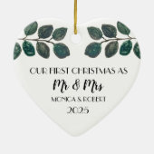 ユーカリ素朴プサケ初めてのクリスマス セラミックオーナメント (裏面)