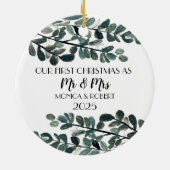 ユーカリ素朴プサケ初めてのクリスマス セラミックオーナメント (裏面)