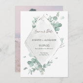 ユーカリ素朴プザデイトカード 招待状 (正面/裏面)