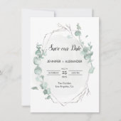 ユーカリ素朴プザデイトカード 招待状 (正面)