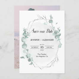 ユーカリ素朴プザデイトカード 招待状