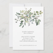 ユーカリ素朴プスグリーンリーデュオブライダルシャワー 招待状 (裏面)