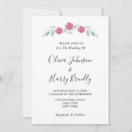 ユーカリ素朴プスグリーンリー結婚ホワイト 招待状