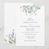 ユーカリ素朴プスグリーンリー結婚式招待状 招待状 (正面/裏面)