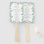 ユーカリ素朴プスグリーンリー結婚式 プログラム ハンドファン (正面&裏面)