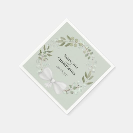 ユーカリ素朴プスリースエレガントグリ結婚ーン スタンダードカクテルナプキン (角)