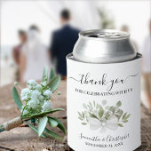 ユーカリ素朴プタスエレガントな結婚式ありがとう 缶クーラー