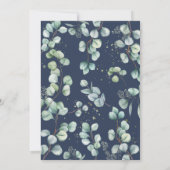 ユーカリ素朴プタスグリーンリース金ゴールド結婚ズ 招待状 (裏面)