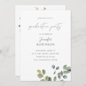 ユーカリ素朴プタスグリーンリーデュオ2卒業パーティー 招待状 (正面/裏面)