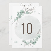 ユーカリ素朴プタステーブル番号カード 招待状 (正面/裏面)