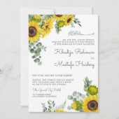 ユーカリ素朴プタスヒマワリ結婚イスラム 招待状 (正面)