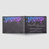 ユーカリ素朴プタスボタニカル石板結婚ズ ゲストブック (全面)