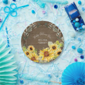 ユーカリ素朴プタスリーフ秋サンフラワーベビーシャワー ペーパープレート (パーティー)