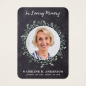 ユーカリ素朴プットシルク記念祈りの言葉カード (正面)