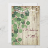 ユーカリ素朴プトゥスウッド葉ライツ結婚ズ 招待状 (裏面)