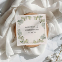 ユーカリ素朴プトゥスグリーン&金ゴールド結婚ズ