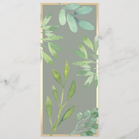 ユーカリ素朴プトゥスグ結婚リーンのメニューカード メニュー (裏面)