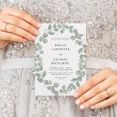 ユーカリ素朴プトゥスダスティーブルー結婚式招待状 招待状