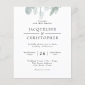 ユーカリ素朴プトゥスバジェットフローラ結婚式招待状 (正面)