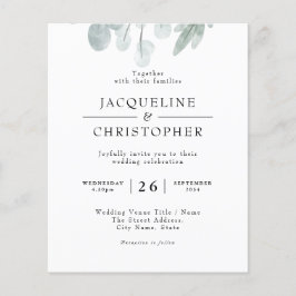 ユーカリ素朴プトゥスバジェットフローラ結婚式招待状