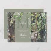 ユーカリ素朴プトゥスブライダルシャワーライト インビテーションポストカード (正面/裏面)