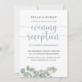 ユーカリ素朴プトゥスブルーウェディングレセプション 招待状