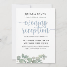 ユーカリ素朴プトゥスブルーウェディングレセプション 招待状