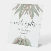 ユーカリ素朴プトゥスリーフウェディングカード&ギフト 台座サイン (正面)