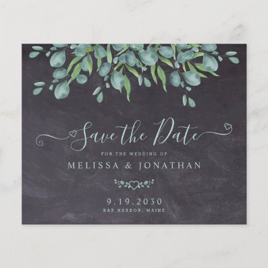 ユーカリ素朴プトゥス予算結婚式の日付を保存 (正面)