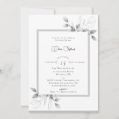 ユーカリ素朴プトゥス書道冬ブライダルシャワー 招待状 (正面)