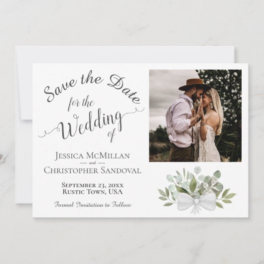 ユーカリ素朴プトゥス書道・写真結婚ズ セーブザデート (正面)