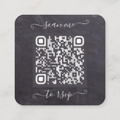 ユーカリ素朴プトゥス植物結婚式RSVP QRコード エンクロージャーカード (裏面)