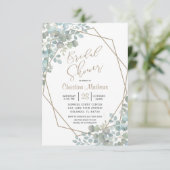 ユーカリ素朴プトゥス水カラーブライダルシャワー 招待状 (スタンド正面)