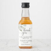 ユーカリ素朴プトゥス結婚の葉の感謝ミニ リキュールボトルラベル (正面)