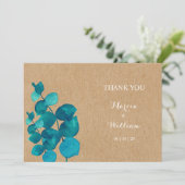 ユーカリ素朴プトゥス結婚ウッドランド サンキューカード (スタンド正面)