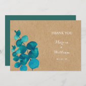 ユーカリ素朴プトゥス結婚ウッドランド サンキューカード (正面/裏面)