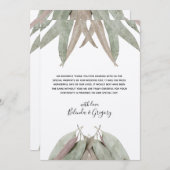 ユーカリ素朴プトゥス結婚リーフサンキューカード サンキューカード (正面/裏面)