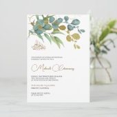 ユーカリ素朴プトゥス金ゴールド分岐イスラムメーンディ 招待状 (スタンド正面)