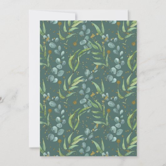 ユーカリ素朴プトゥス金ゴールド分岐イスラムメーンディ 招待状 (裏面)