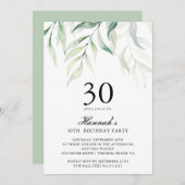 ユーカリ素朴プトゥス30th誕生日パーティの招待状 招待状 (正面/裏面)