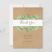 ユーカリ素朴プトゥス・グリーナリーありがとうござ結婚う サンキューカード (正面)