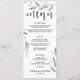 ユーカリ素朴プ結婚のメニューカード メニュー