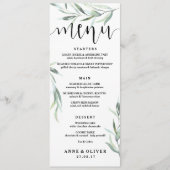 ユーカリ素朴プ結婚のメニューカード メニュー (正面)