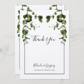 ユーカリ素朴プ葉ス結婚サンキューカード サンキューカード (正面/裏面)