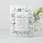 ユーカリ素朴ラベンダーカントリー結婚バーンズイン 招待状 (スタンド正面)