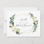 ユーカリ素朴リプトゥスバラビーメイド・オブ・オーナー（花嫁付き添い人） 招待状 (正面)