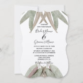 ユーカリ素朴ルリーフ結婚式招待状 招待状 (正面)