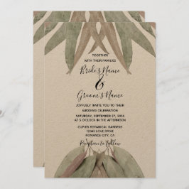 ユーカリ素朴ルリーフ結婚式招待状 招待状