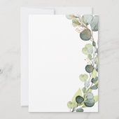ユーカリ素朴植物緑結婚草 招待状 (裏面)