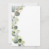 ユーカリ素朴植物緑結婚草 招待状 (裏面)